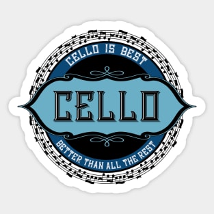 Cello Best Music Note Circle Sticker